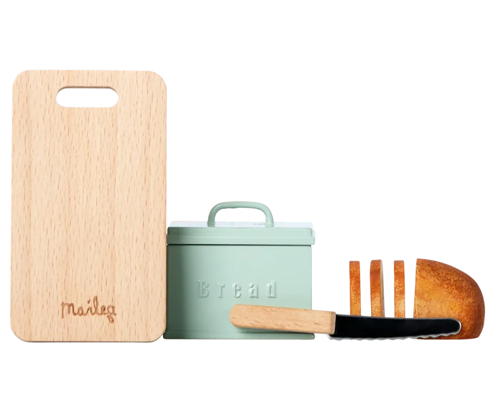 Maileg - Miniatur Brot box mit Schneidebrett und Messer