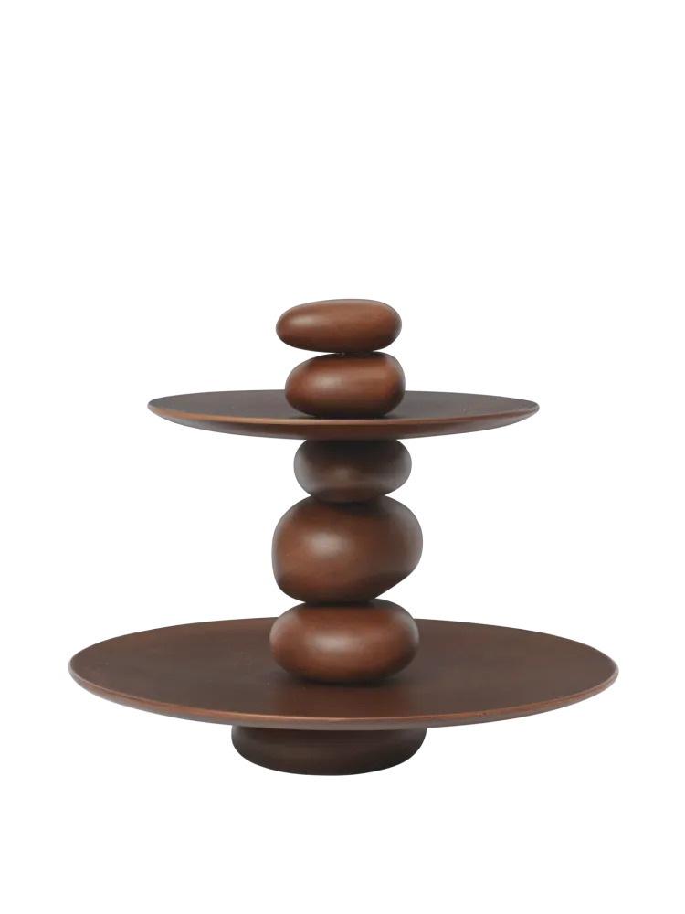Pebble Dessert Stand - Dark Brown
