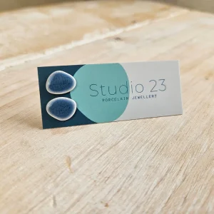 Pebble Stud Earring Pair: Blue Opal