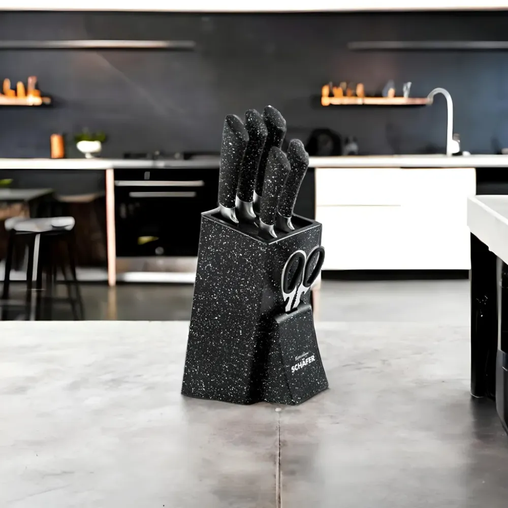 SCHAEFER 7-teiliges Messerset Black Marble