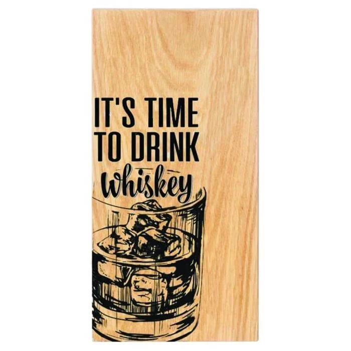 Servierbrett IT'S TIME TO DRINK WHISKEY - 30x15 - Schottische Eiche - Scottish Made (Kopie)