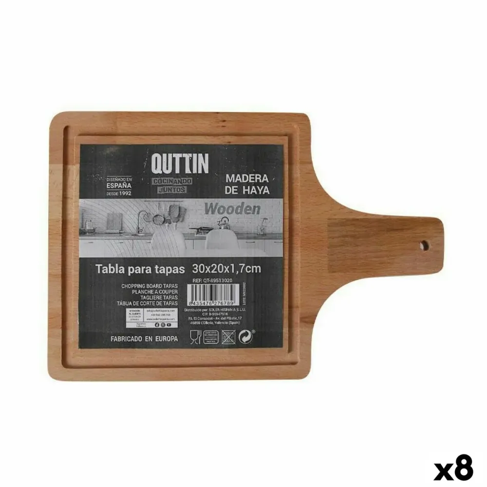 Servierbrett Quttin Quttin 30 x 20 x 1,7 cm Mit Griff (8 Stück)