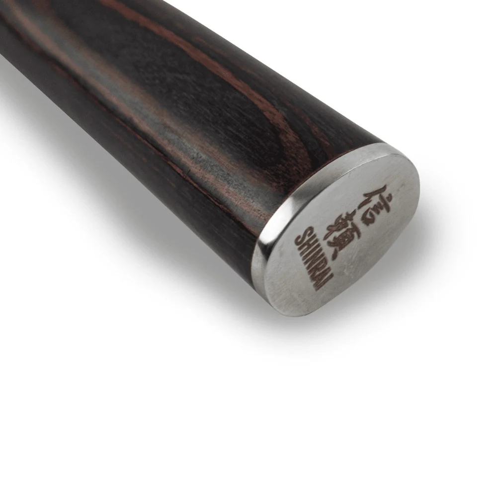 Shinrai Knives - 7-teiliges Messerset mit Damaskus-Print + doppelseitiger magnetischer Messerblock - Schwarz