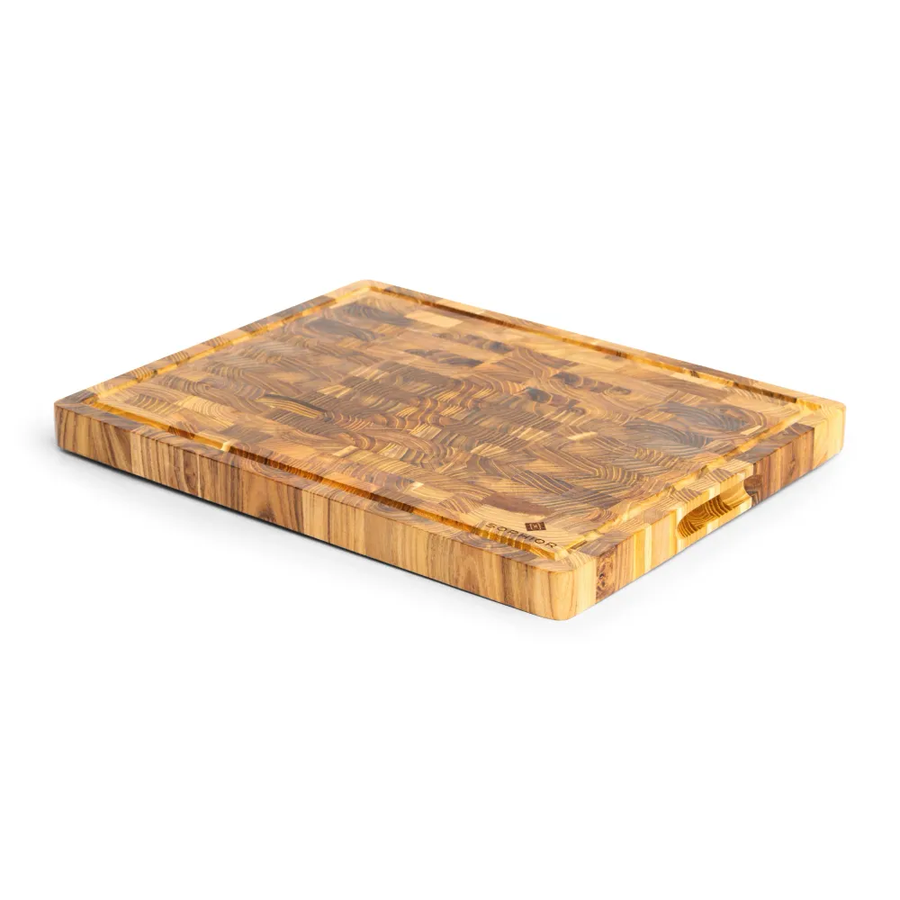 SOPHIOR Teak-Schneidebrett mit Saftrille 43x33x3cm