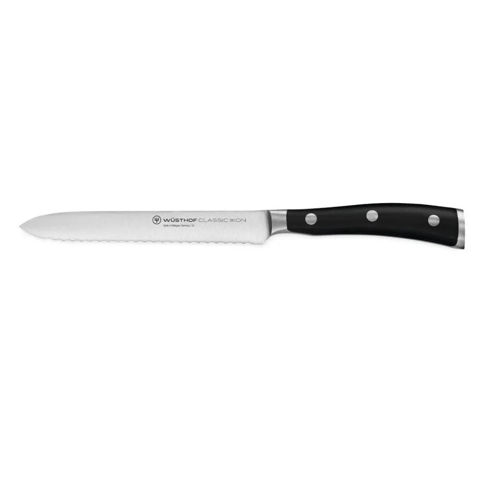 Wüsthof - Classic Ikon 8-teiliges Messerset mit schwarzem Messerblock