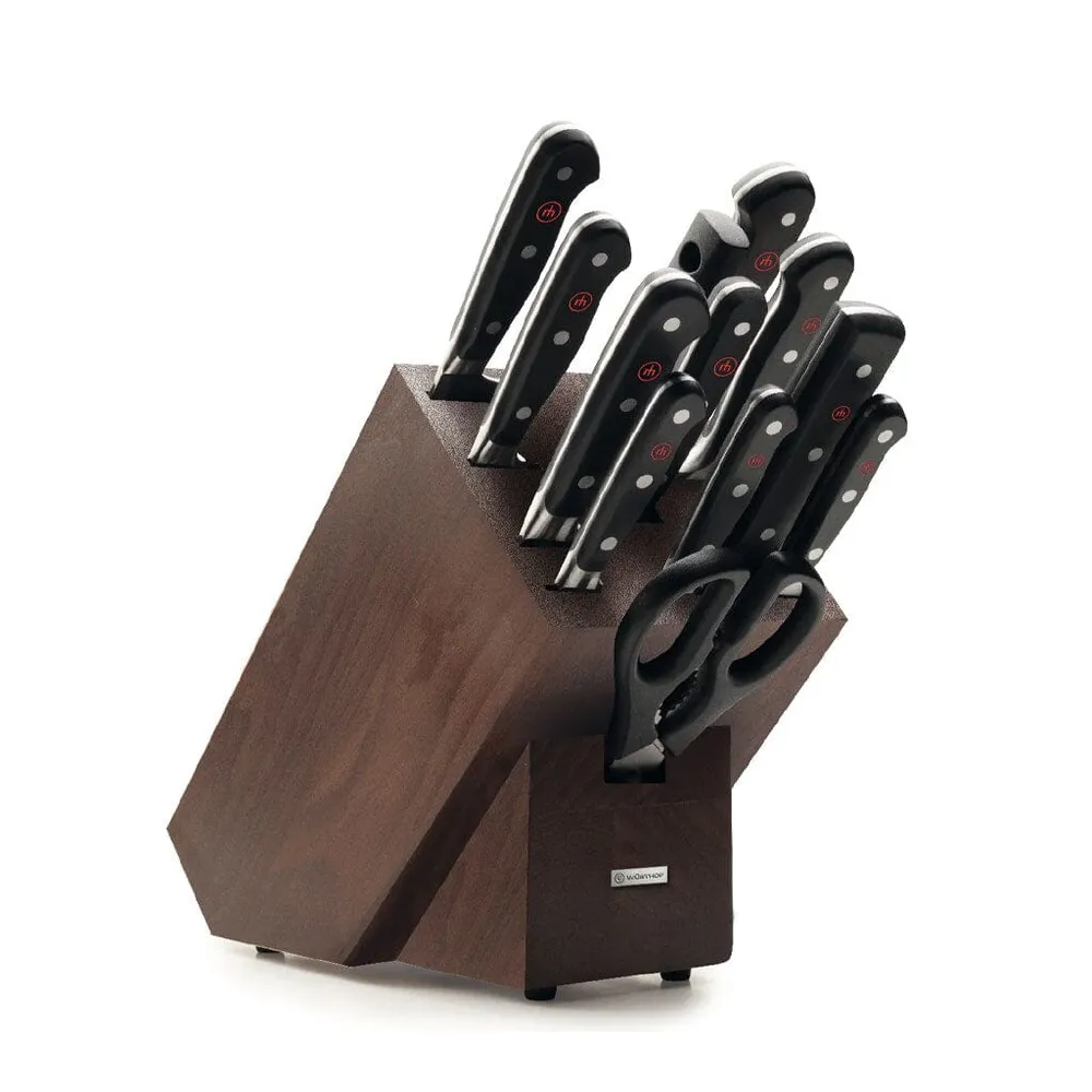 Wüsthof - Classic Messerset 12-teilig mit braunem Block