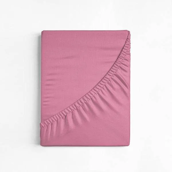 Baumwolle Spannbettlaken Rosa 120 x 200 cm