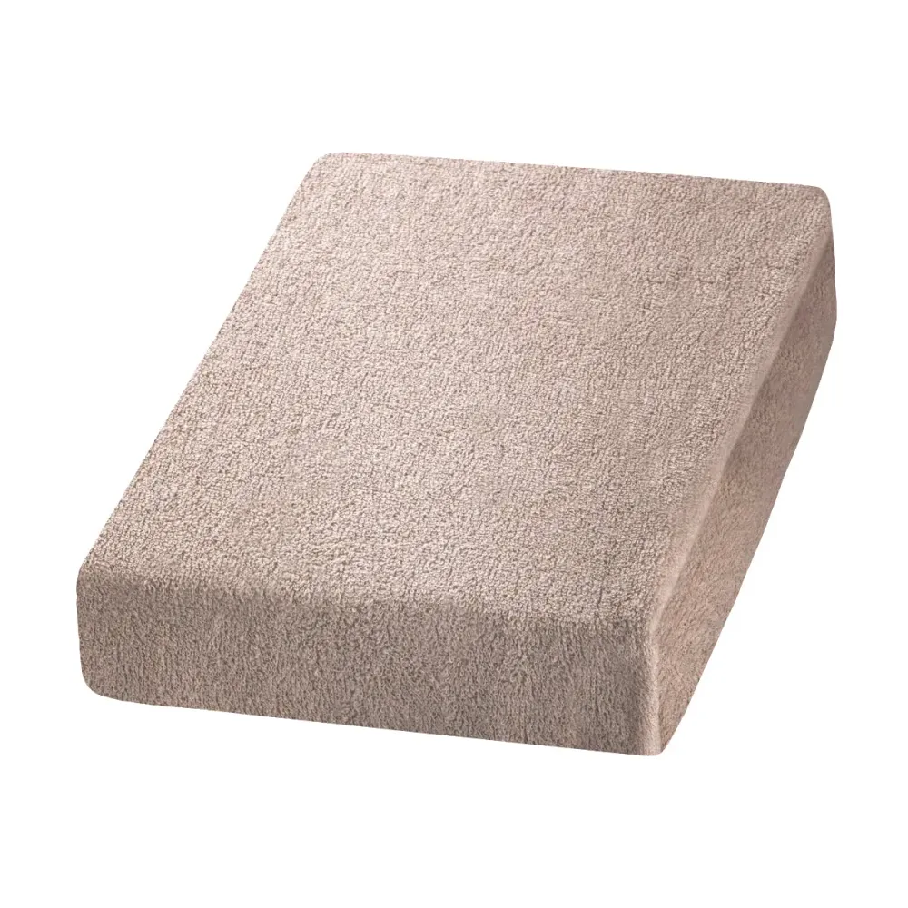 Beige Frottee-Bettlaken
