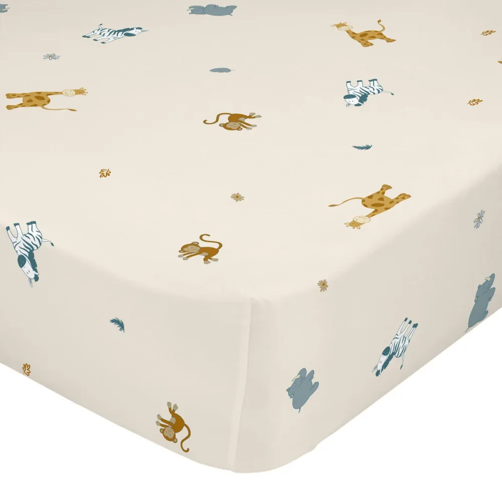 Bettlaken HappyFriday Beige Bunt 90 x 200 x 32 cm tiere