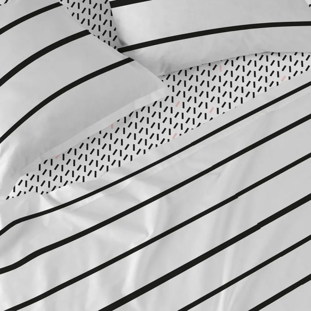 Bettlaken HappyFriday BLANC Bunt 90 x 200 x 32 cm