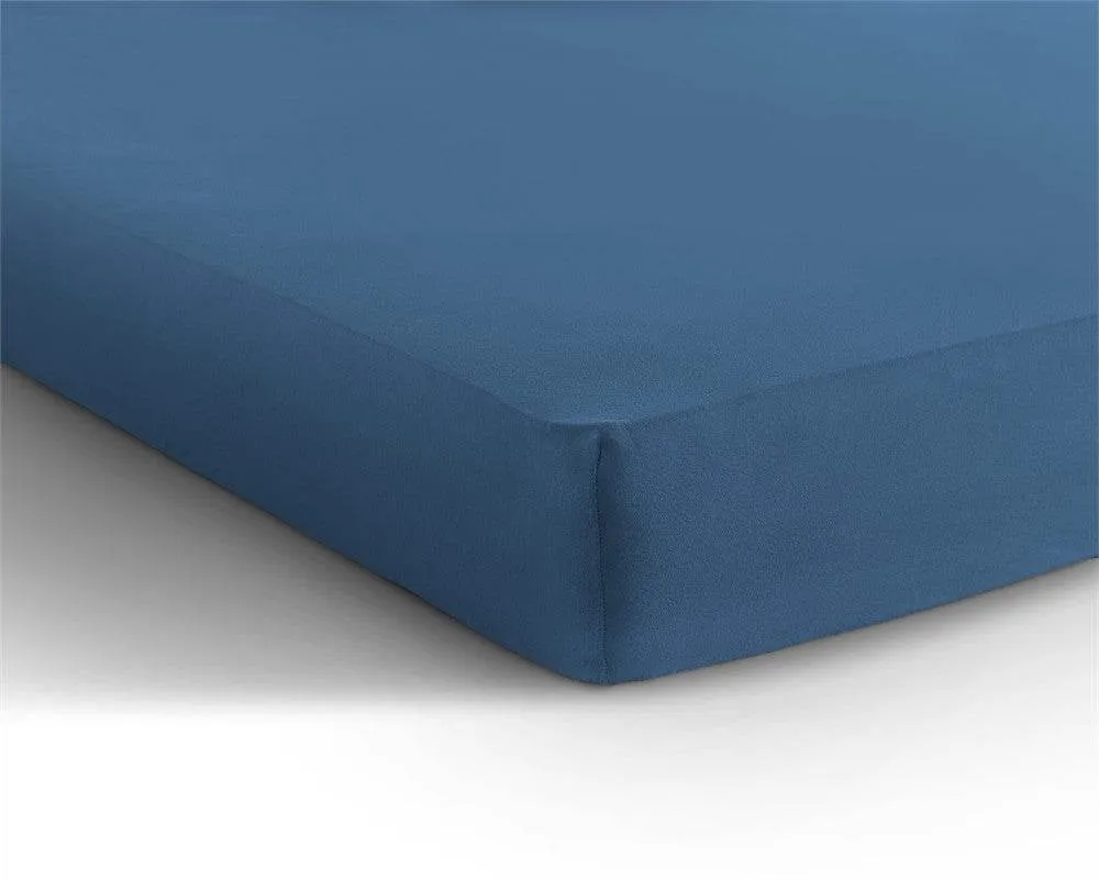 Doppelt Jersey 220 gr. Spannbettlaken Blau 140 x 200/220 cm