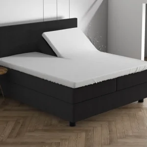 Doppelt Jersey 220 gr. Splittopper Spannbettlaken Weiss 180 x 200/220 cm