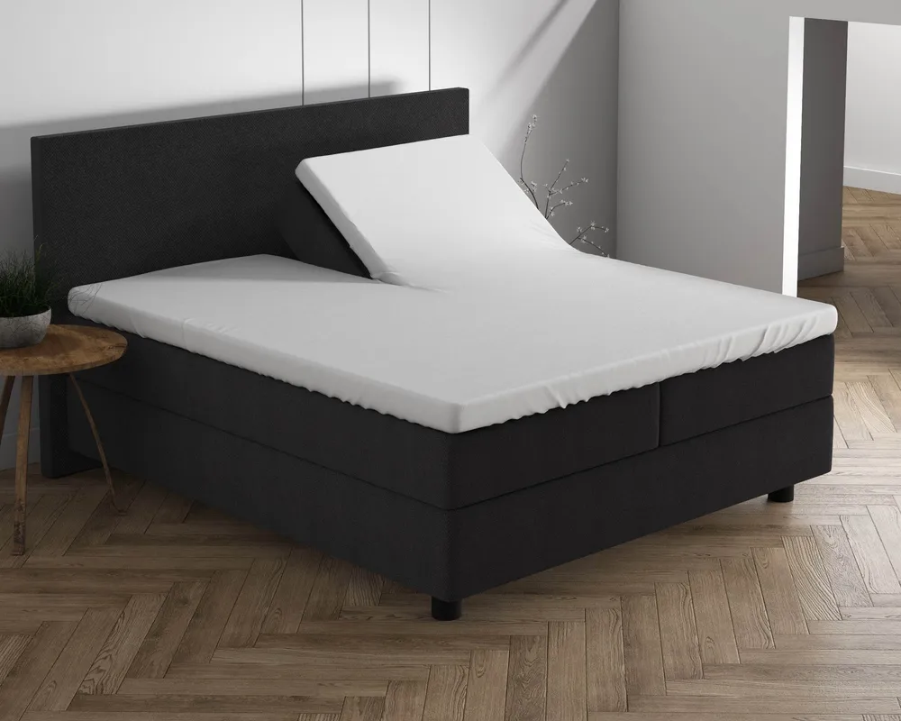 Doppelt Jersey 220 gr. Splittopper Spannbettlaken Weiss 180 x 200/220 cm