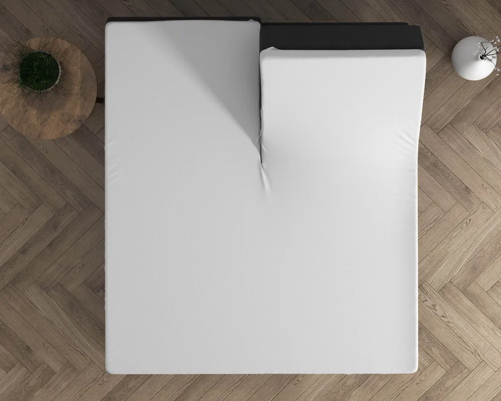 Doppelt Jersey 220 gr. Splittopper Spannbettlaken Weiss 180 x 200/220 cm
