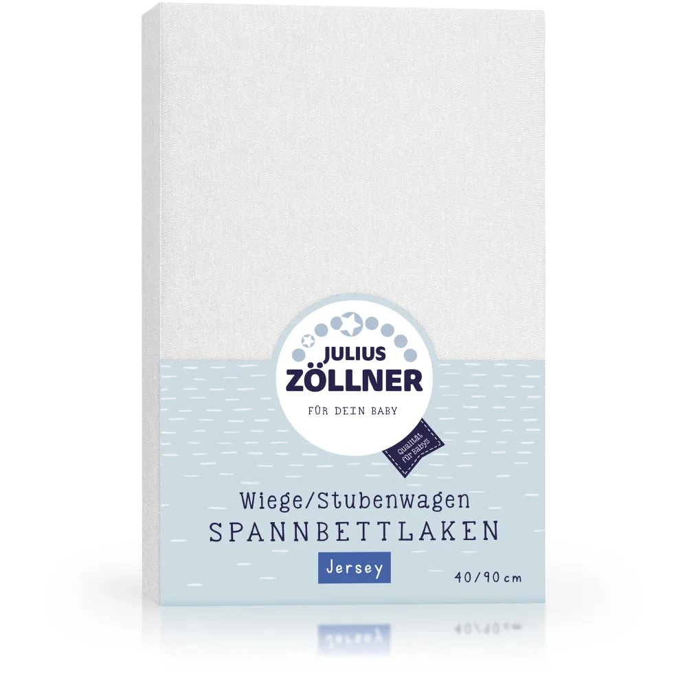Jersey Spannbettlaken für Wiegen & Stubenwagenmatratzen 90x 40 cm, Weiß