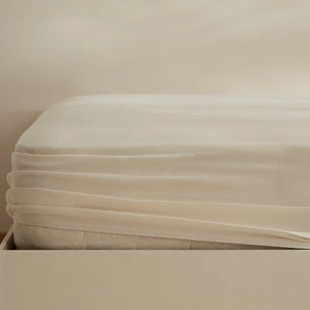 Karaca Home Jersey Spannbettlaken, 120x200+30cm, Creme