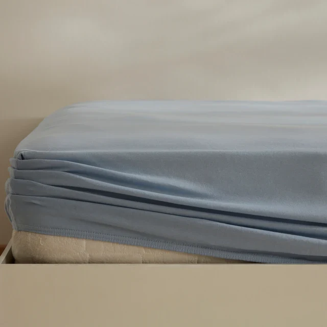 Karaca Home Jersey Spannbettlaken, 140x200+30 cm, Blau