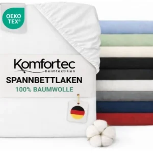 Komfortec Jersey-Spannbettlaken | weiß 140x200