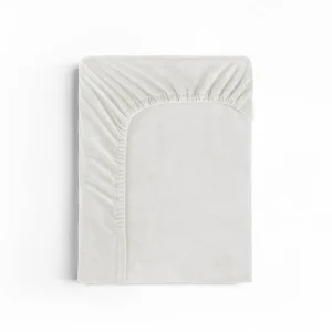 Samt Spannbettlaken Creme 180 x 200 cm