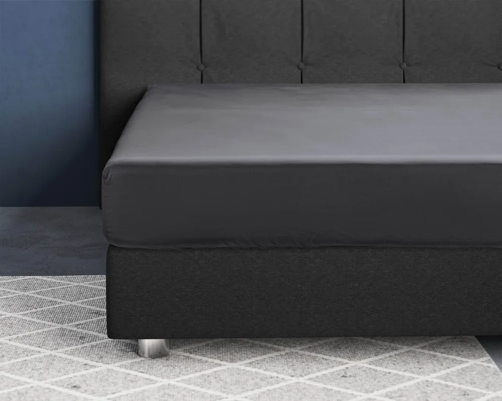 Satin Spannbettlaken Anthrazit 160 x 220 cm