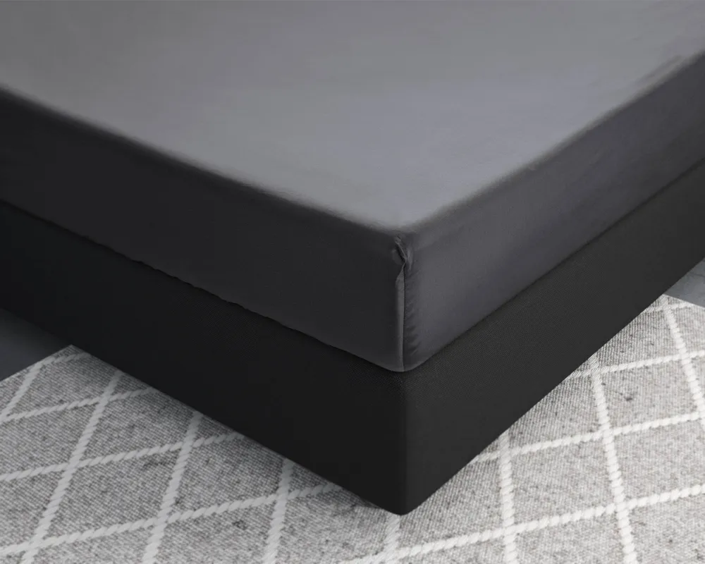 Satin Spannbettlaken Anthrazit 160 x 220 cm