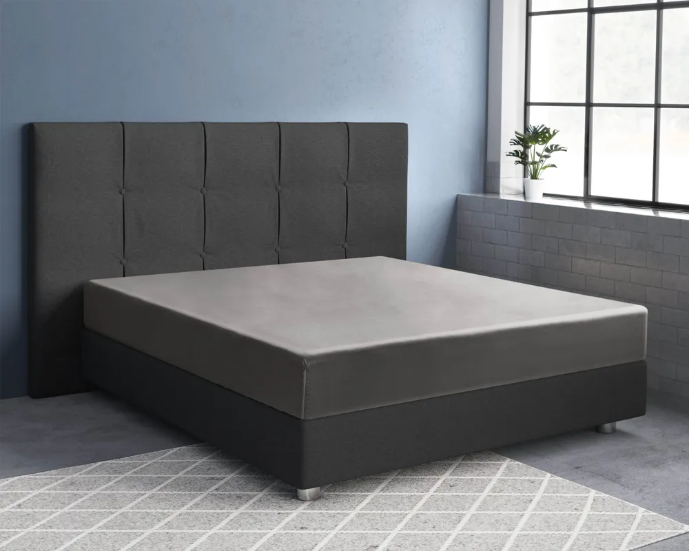 Satin Spannbettlaken Grau 160 x 220 cm