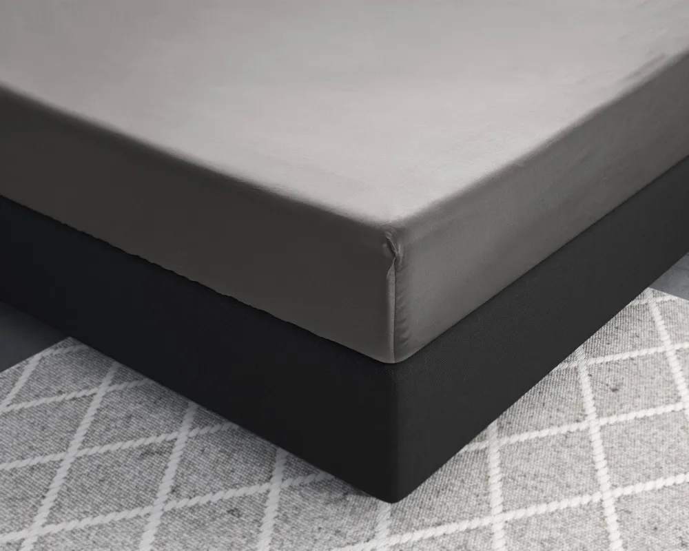 Satin Spannbettlaken Grau 160 x 220 cm