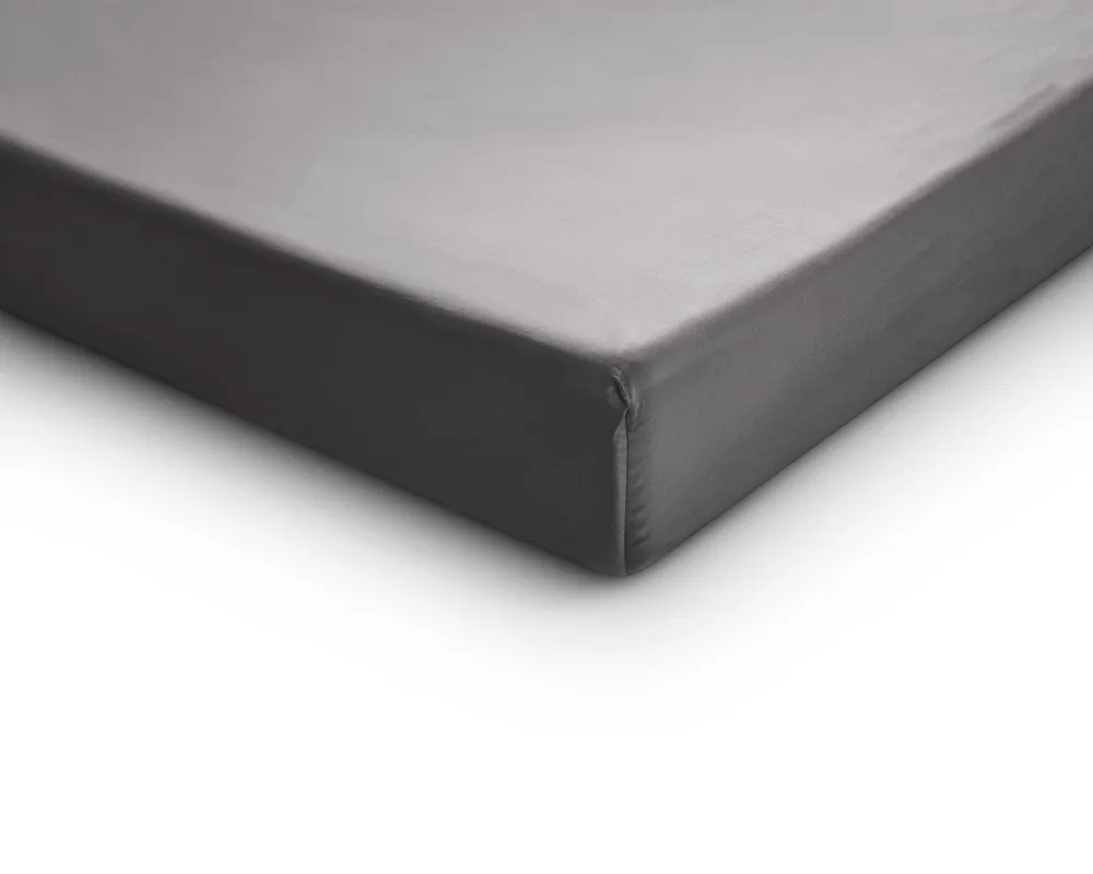 Satin Spannbettlaken Grau 160 x 220 cm