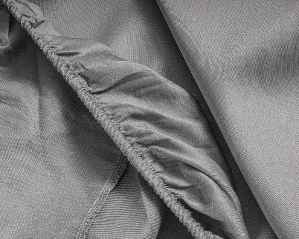 Satin Spannbettlaken Grau 160 x 220 cm