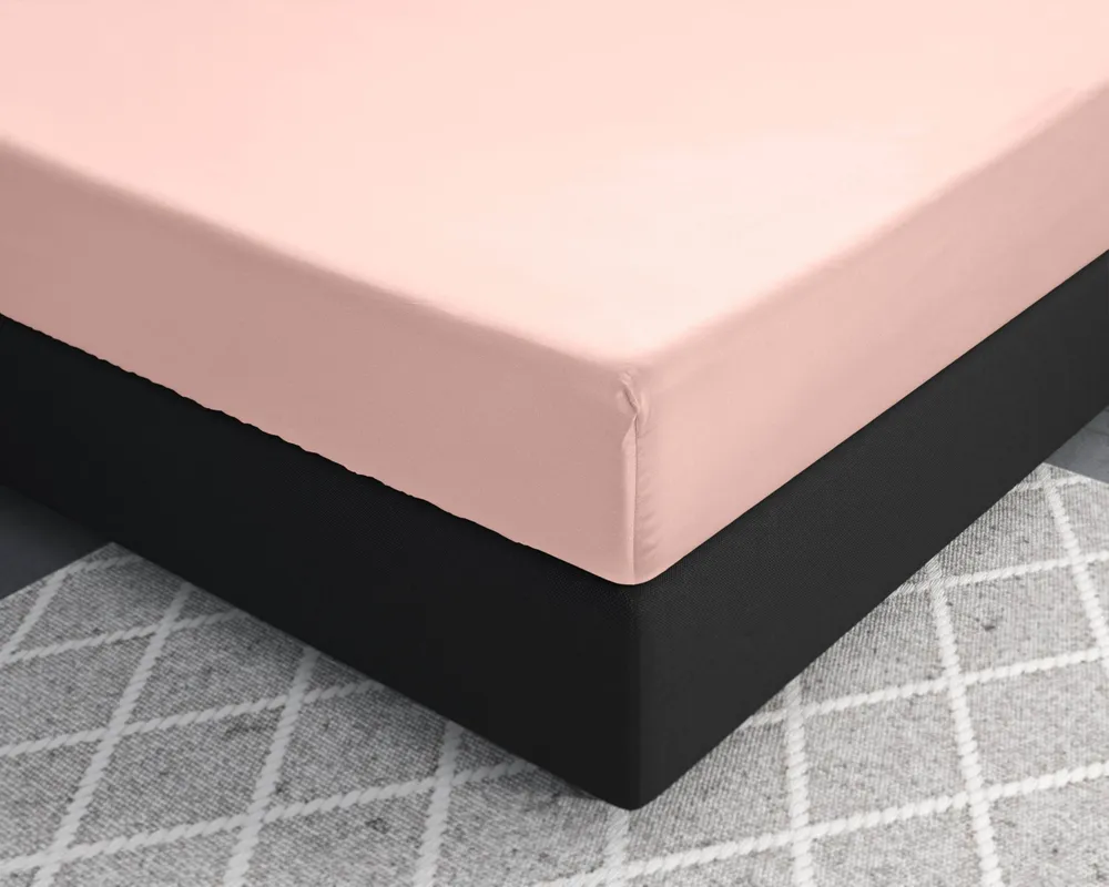 Satin Spannbettlaken Rosa 180 x 210 cm