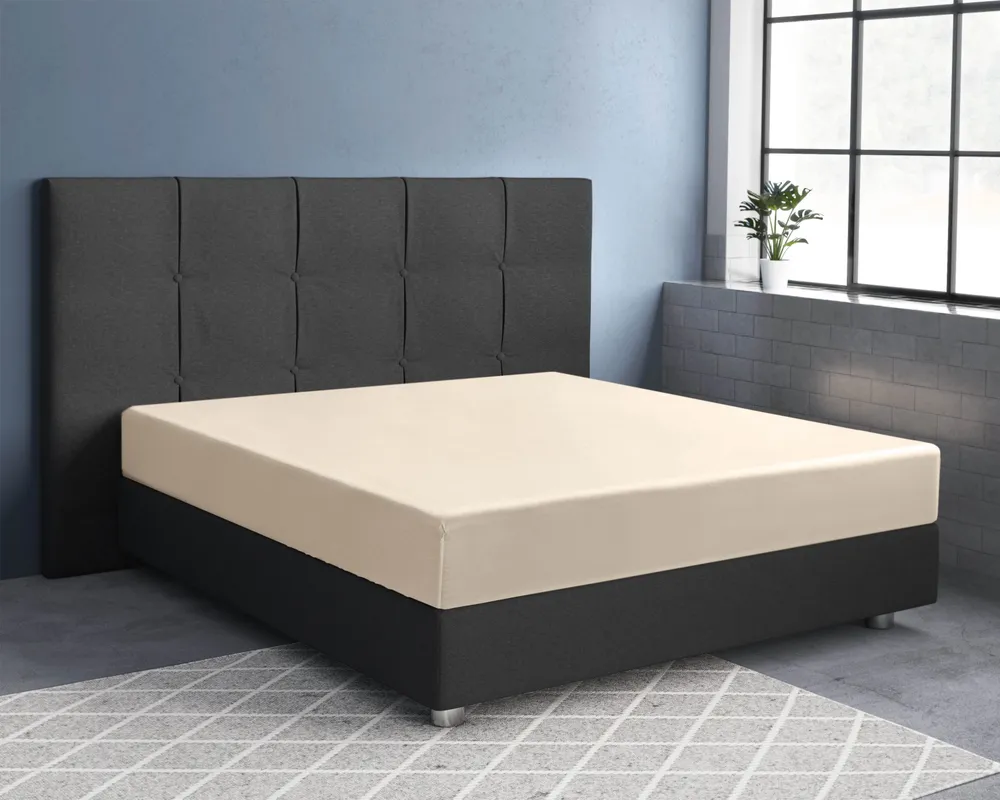Satin Spannbettlaken Sand 120 x 200 cm