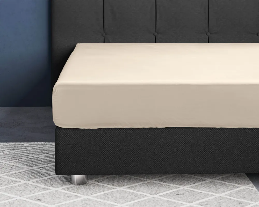 Satin Spannbettlaken Sand 120 x 200 cm