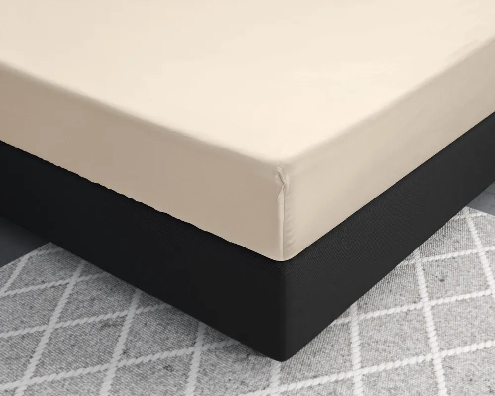 Satin Spannbettlaken Sand 160 x 200 cm