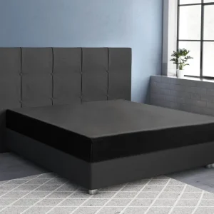 Satin Spannbettlaken Schwarz 90 x 200 cm