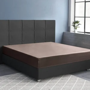 Satin Spannbettlaken Taupe 90 x 200 cm