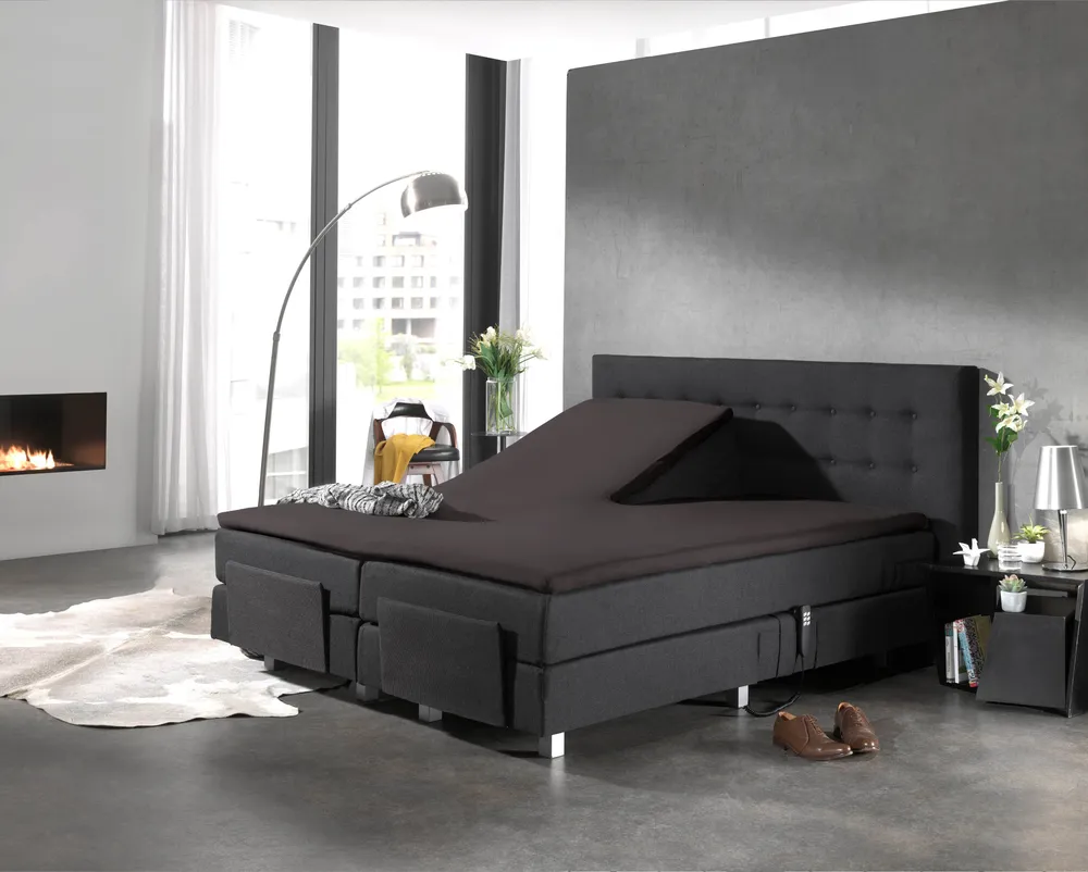 Split Topper Baumwolle Spannbettlaken Anthrazit 140 x 200 cm