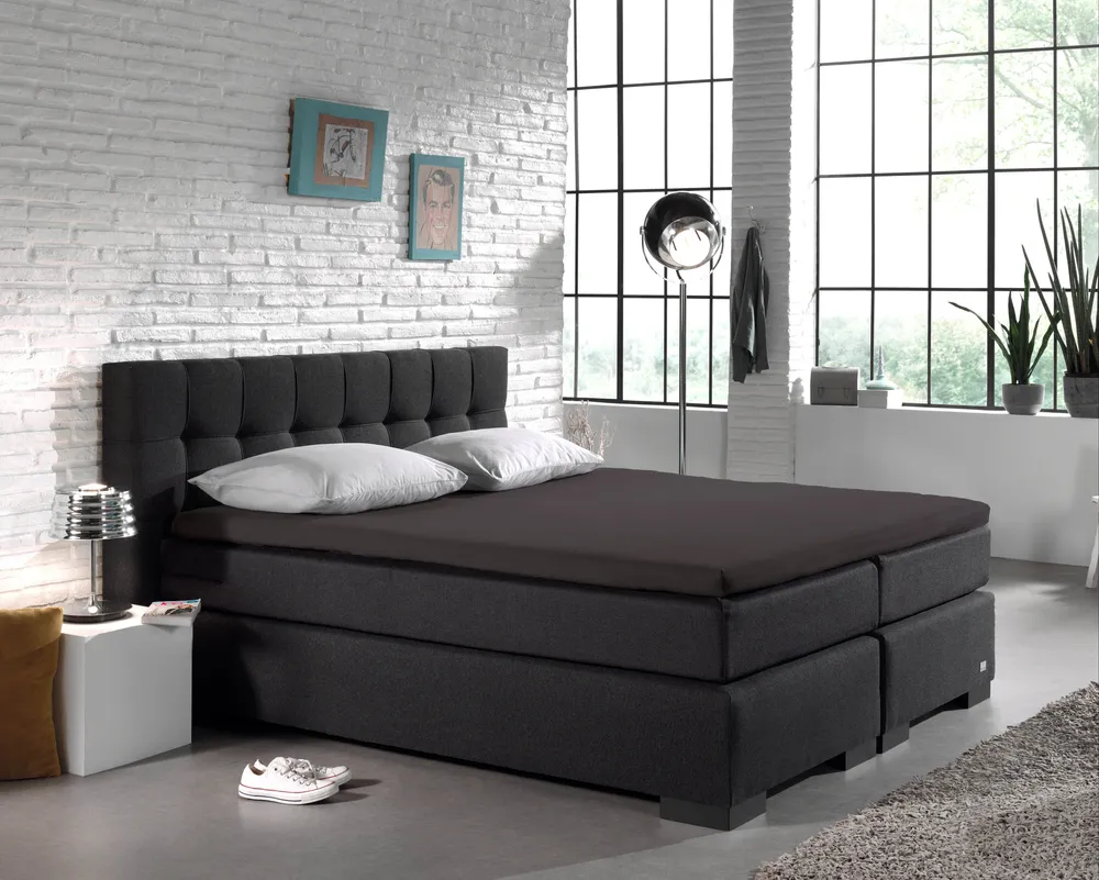Split Topper Baumwolle Spannbettlaken Anthrazit 140 x 200 cm