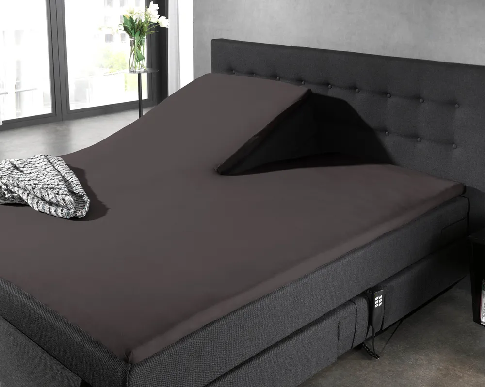 Split Topper Baumwolle Spannbettlaken Anthrazit 140 x 200 cm