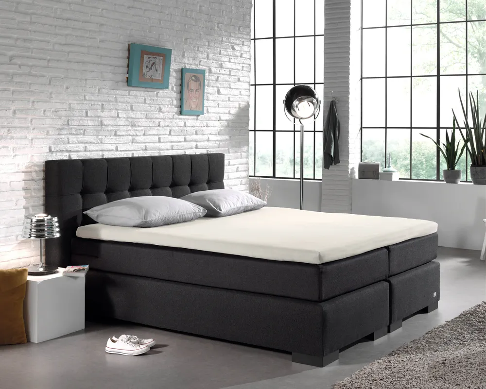 Split Topper Baumwolle Spannbettlaken Creme 160 x 220 cm