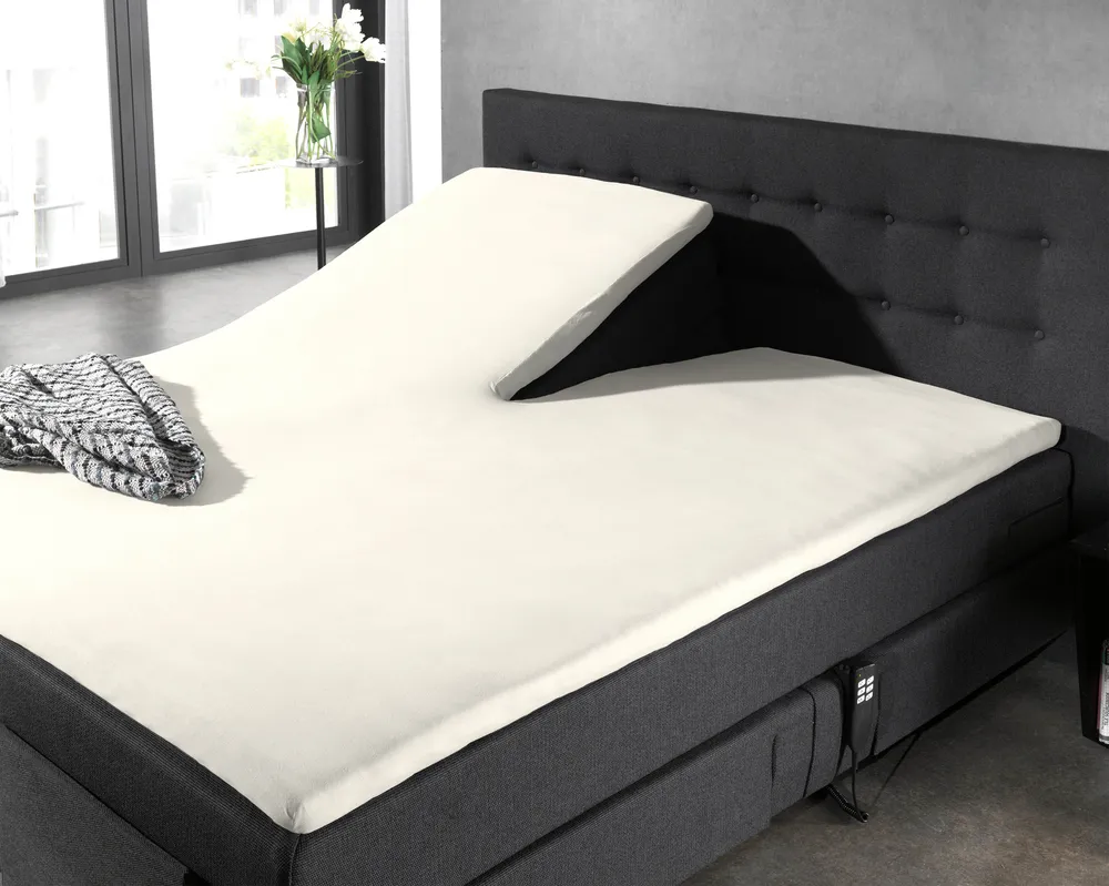 Split Topper Baumwolle Spannbettlaken Creme 160 x 220 cm