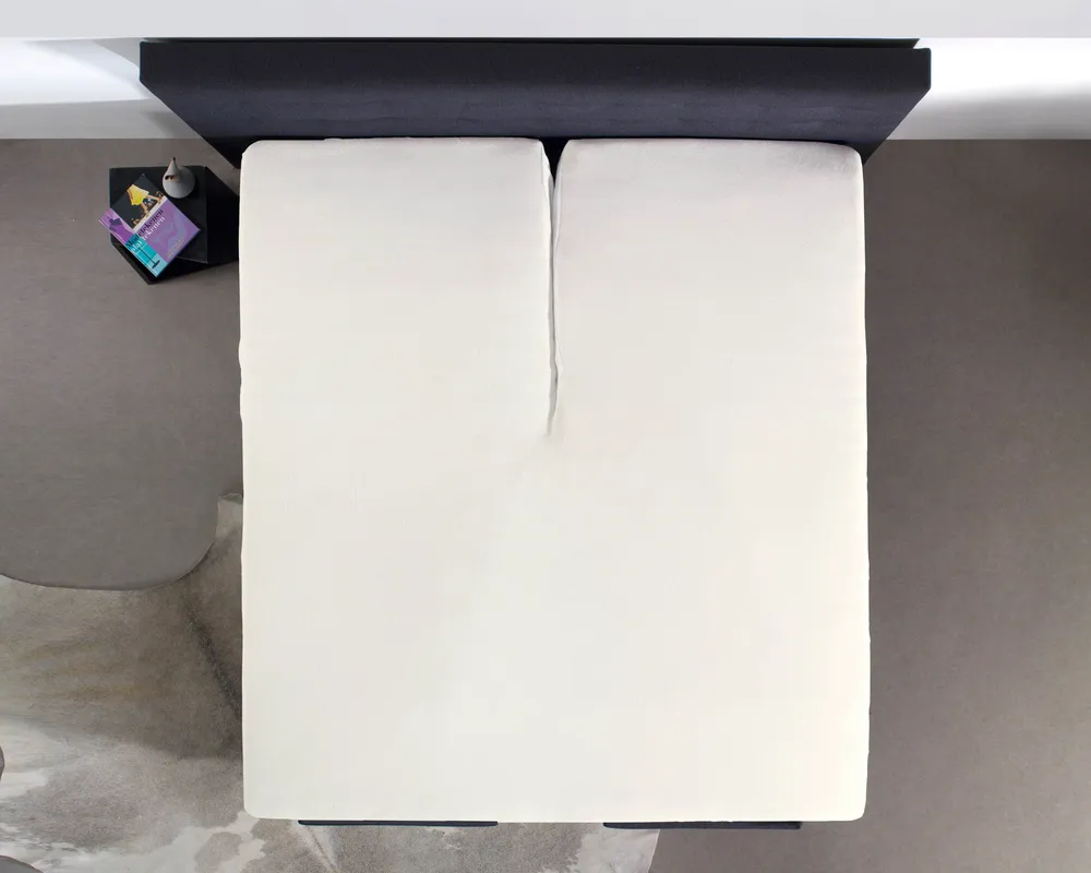 Split Topper Baumwolle Spannbettlaken Creme 160 x 220 cm