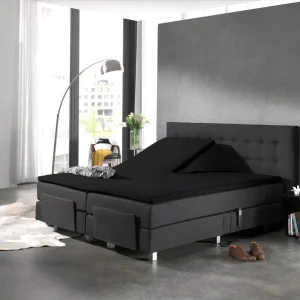 Split Topper Baumwolle Spannbettlaken Schwarz 160 x 210 cm