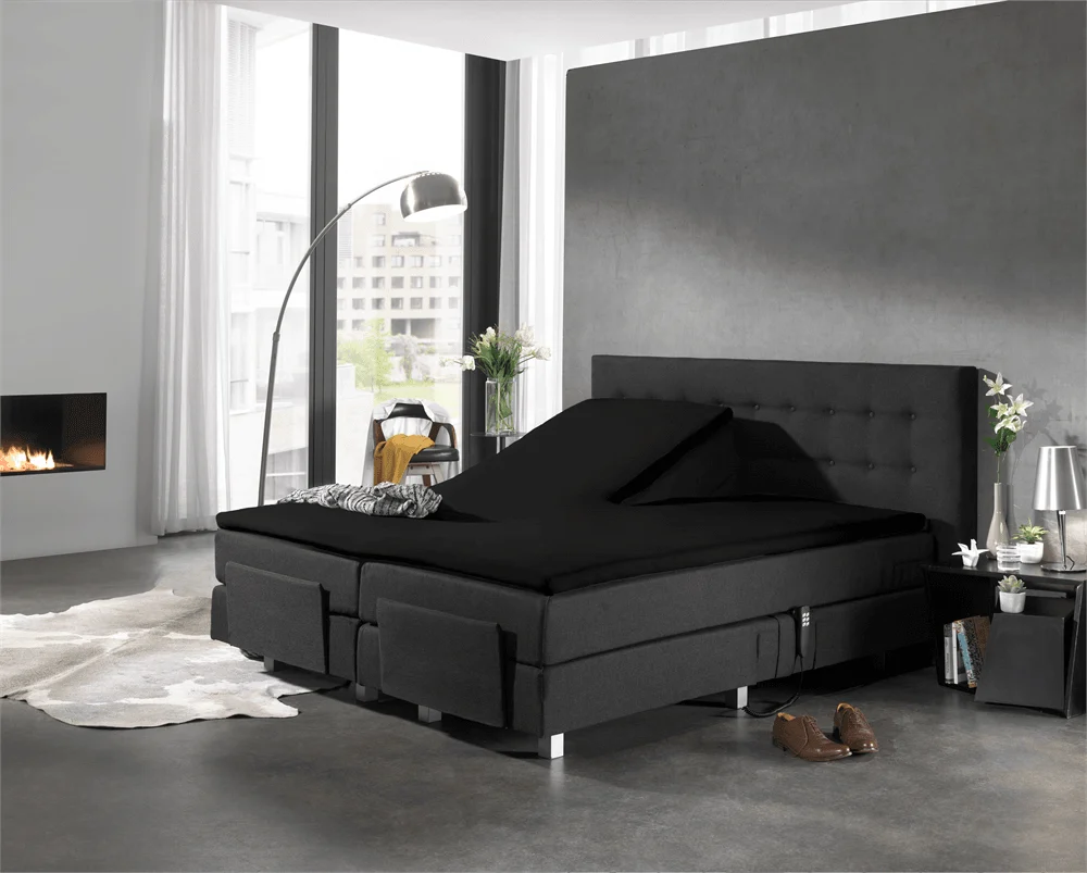 Split Topper Jersey Spannbettlaken Schwarz 160 x 200 cm