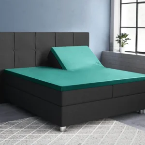 Split-Topper Satin Spannbettlaken Dunkelgrün 180 x 200 cm