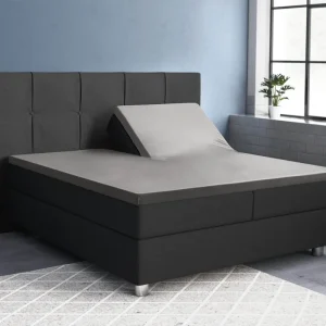 Split-Topper Satin Spannbettlaken Grau 180 x 200 cm