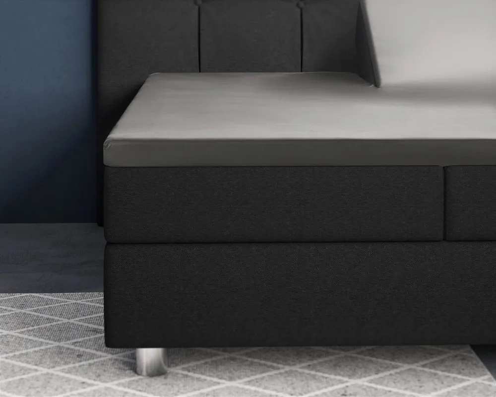 Split-Topper Satin Spannbettlaken Grau 180 x 220 cm