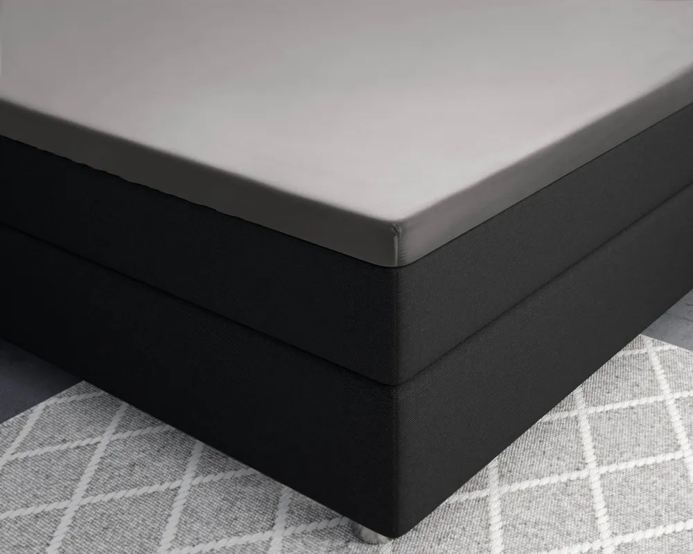 Split-Topper Satin Spannbettlaken Grau 180 x 220 cm