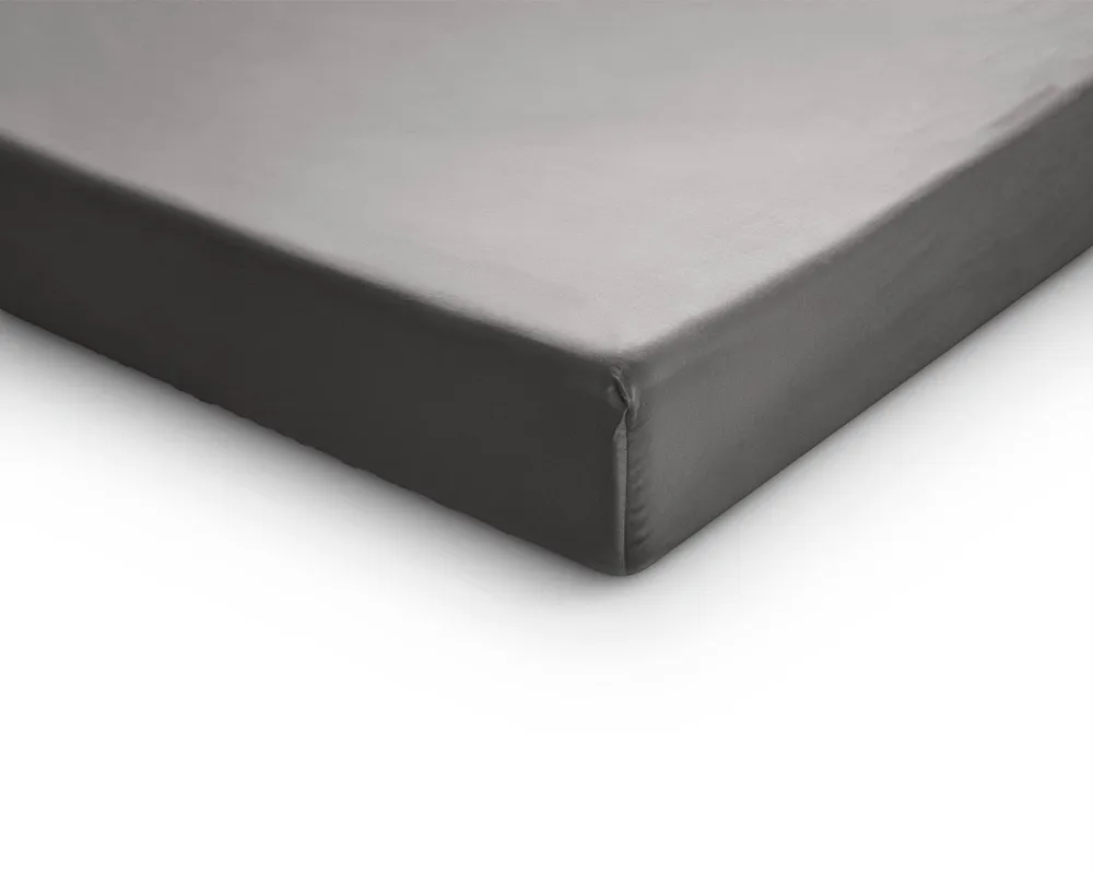 Split-Topper Satin Spannbettlaken Grau 180 x 220 cm