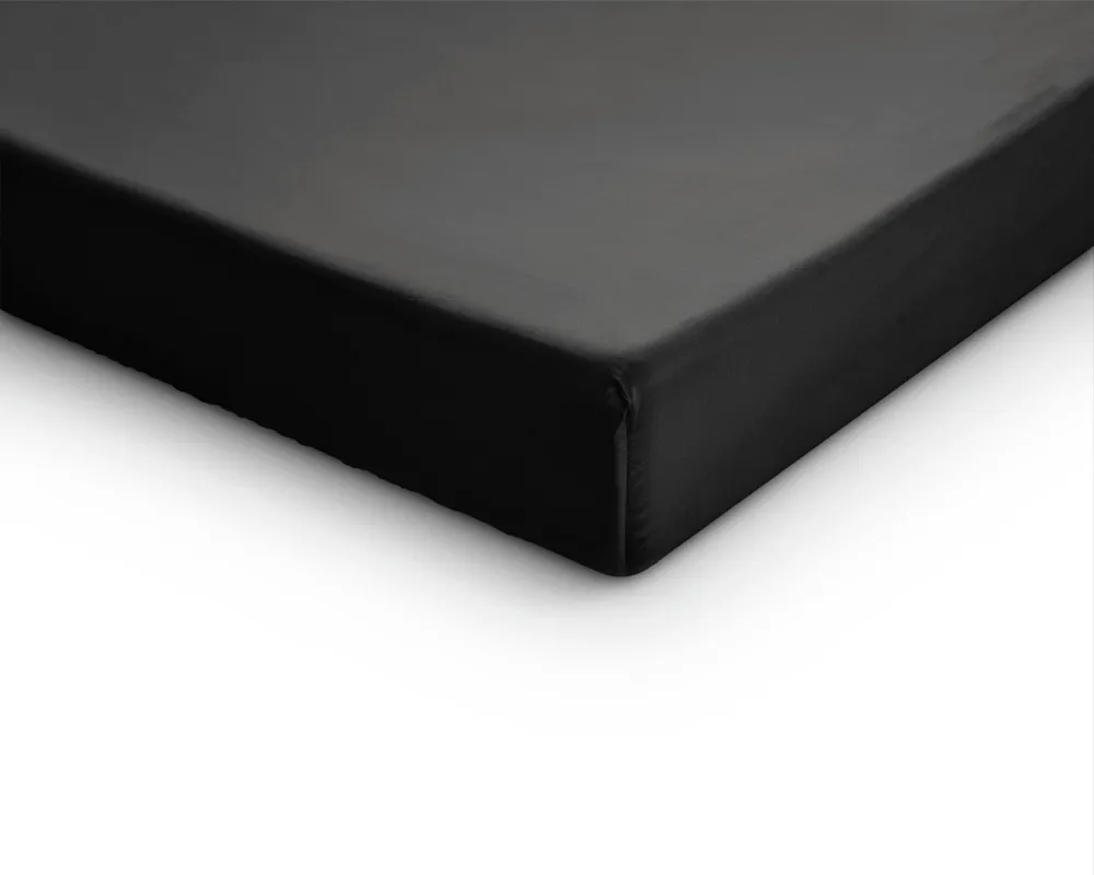 Split-Topper Satin Spannbettlaken Schwarz 180 x 200 cm