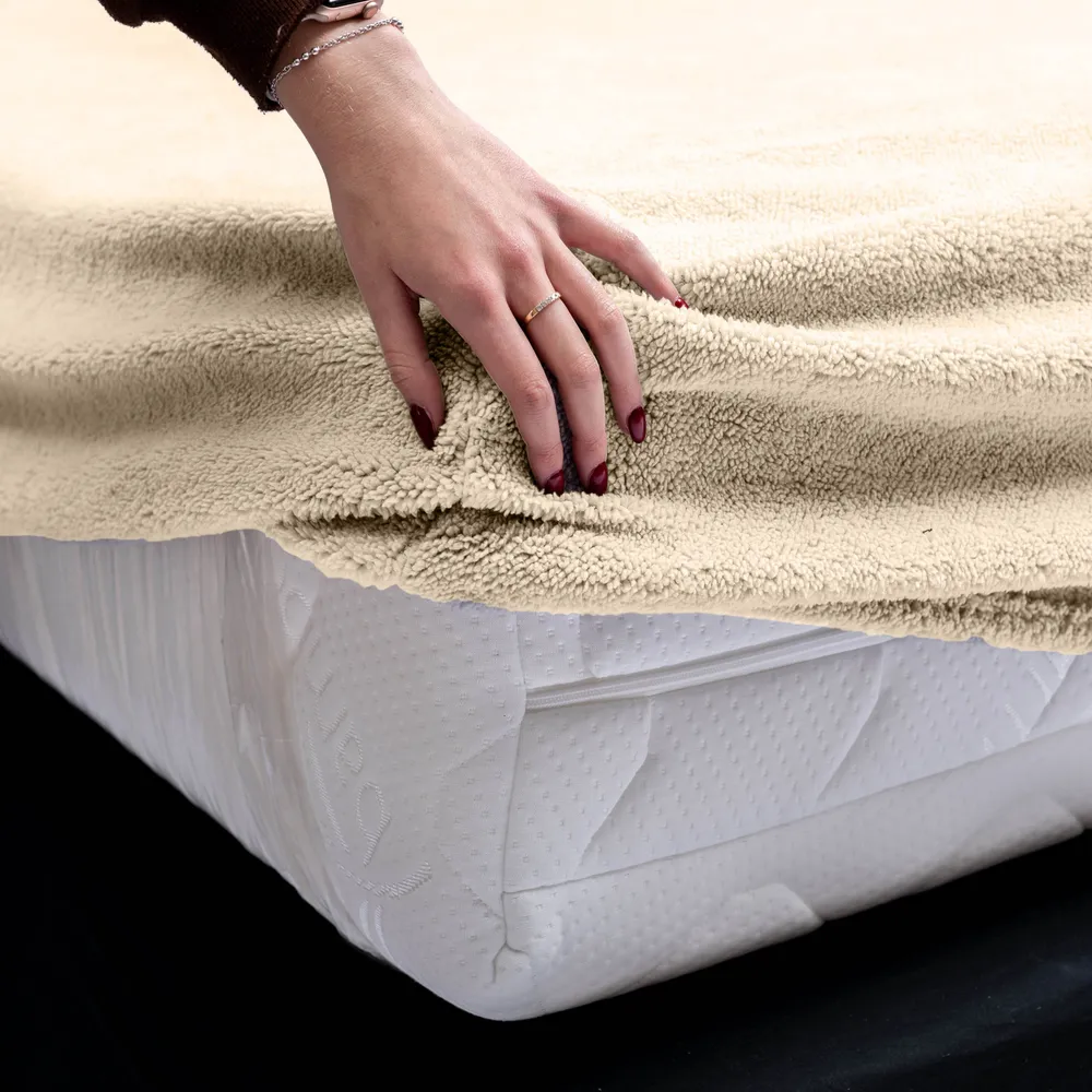 Teddy Spannbettlaken Taupe 90 x 200 cm